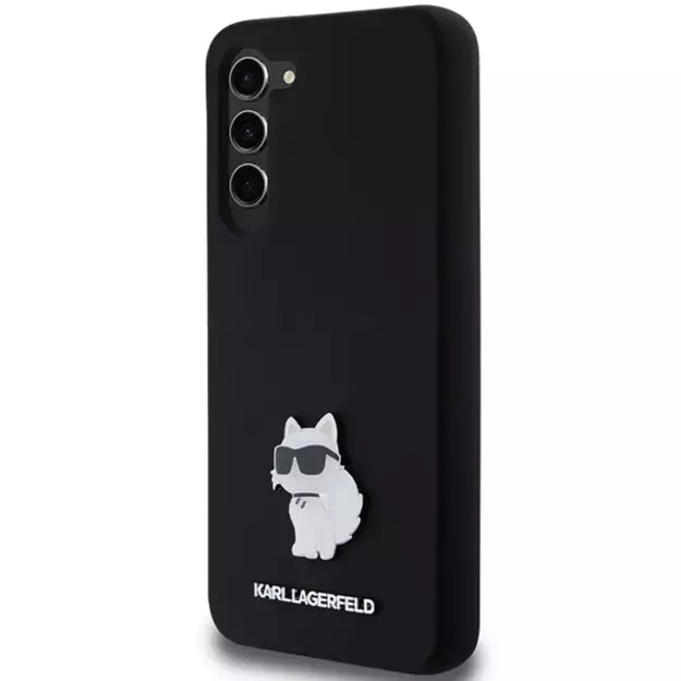 Karl Lagerfeld Silicone Choupette Metal Pin case for Samsung Galaxy S24+ - black 1