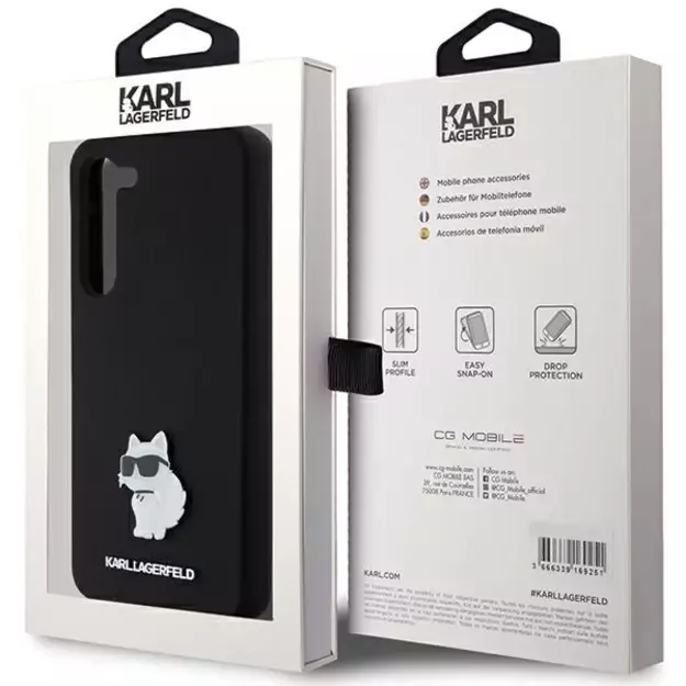 Karl Lagerfeld Silicone Choupette Metal Pin case for Samsung Galaxy S24+ - black 7