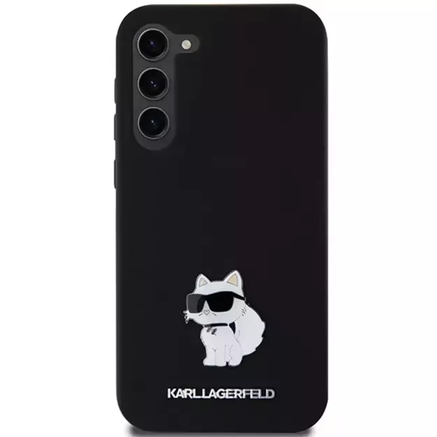 Karl Lagerfeld Silicone Choupette Metal Pin case for Samsung Galaxy S24+ - black 2