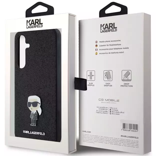 Karl Lagerfeld Fixed Glitter Ikonik Logo Metal Pin case for Samsung Galaxy A35 - black 14