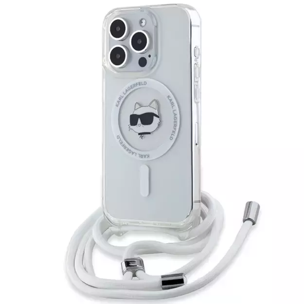 Karl Lagerfeld IML Choupette Head &amp  Cord MagSafe case for iPhone 14 Pro - transparent
