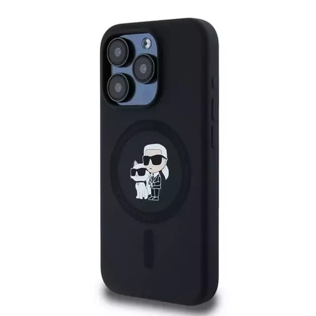 Karl Lagerfeld Silicone Karl&amp Choupette MagSafe case for iPhone 15 Pro - black 8