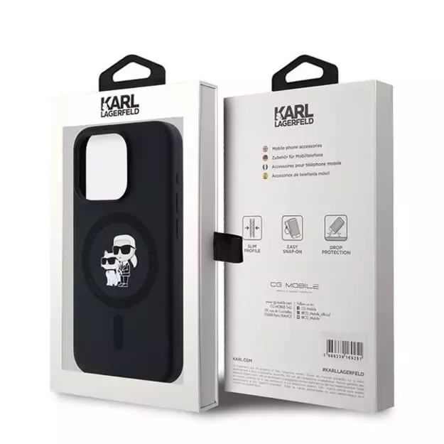 Karl Lagerfeld Silicone Karl&amp Choupette MagSafe case for iPhone 15 Pro - black 14