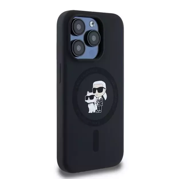 Karl Lagerfeld Silicone Karl&amp Choupette MagSafe case for iPhone 15 Pro - black 10