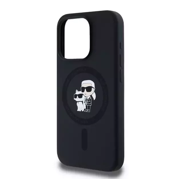 Karl Lagerfeld Silicone Karl&amp Choupette MagSafe case for iPhone 15 Pro - black 12
