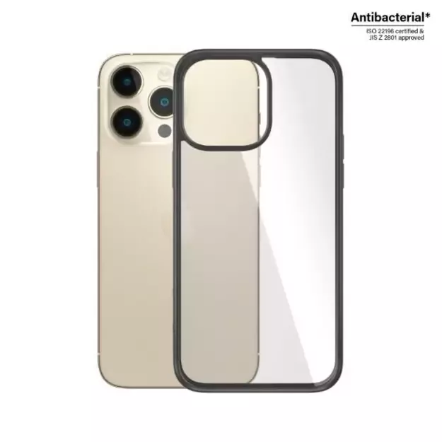 PanzerGlass ClearCase antibacterial case for iPhone 14 Pro Max - transparent and black 1