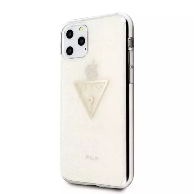 Guess GUHCN58SGTLGO iPhone 11 Pro gold/gold hard case Glitter Triangle 1