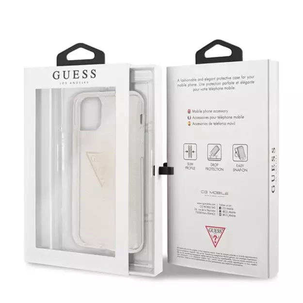 Guess GUHCN58SGTLGO iPhone 11 Pro gold/gold hard case Glitter Triangle 6