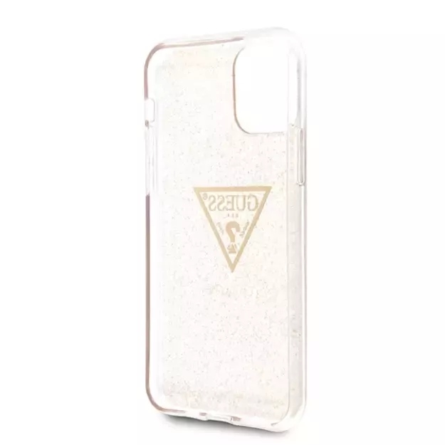 Guess GUHCN58SGTLGO iPhone 11 Pro gold/gold hard case Glitter Triangle 3
