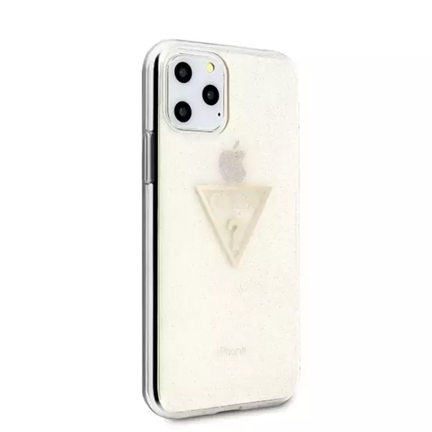 Guess GUHCN58SGTLGO iPhone 11 Pro gold/gold hard case Glitter Triangle 4