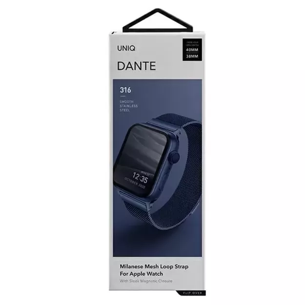 Uniq Dante Stainless Steel Strap for Apple Watch 1/2/3/4/5/6/7/8/SE/SE2 38/40/41mm - Blue 1