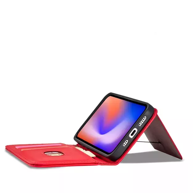Magnet Card Case for iPhone 12 Pro Pouch Card Wallet Card Holder Red 9