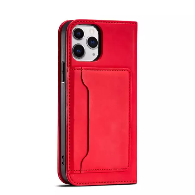 Magnet Card Case for iPhone 12 Pro Pouch Card Wallet Card Holder Red 5