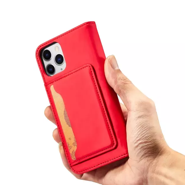 Magnet Card Case for iPhone 12 Pro Pouch Card Wallet Card Holder Red 11