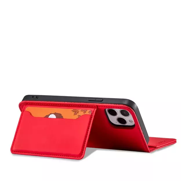Magnet Card Case for iPhone 12 Pro Pouch Card Wallet Card Holder Red 8