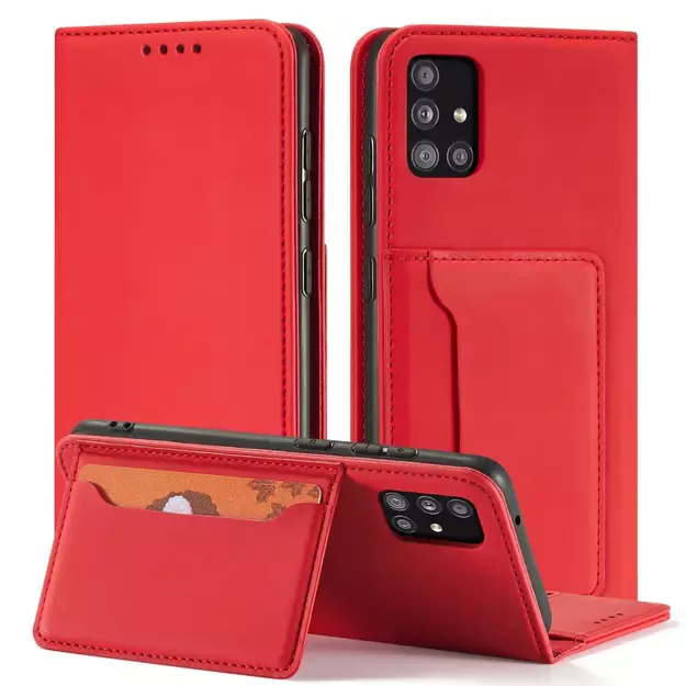 Magnet Card Case Case for Samsung Galaxy A13 5G Pouch Wallet Card Holder Red 3
