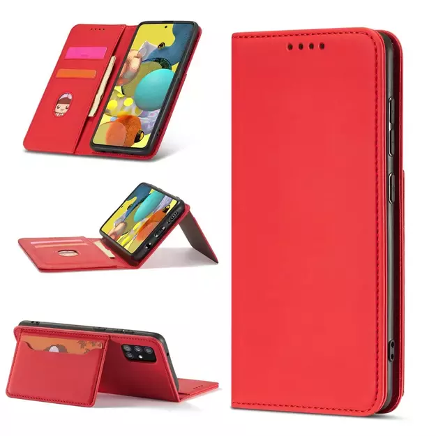 Magnet Card Case Case for Samsung Galaxy A13 5G Pouch Wallet Card Holder Red 2