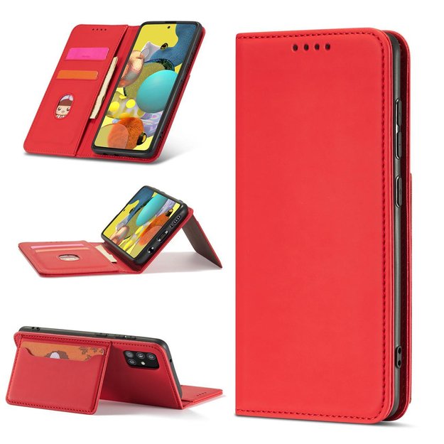 Magnet Card Case Case for Samsung Galaxy A13 5G Pouch Wallet Card Holder Red 15