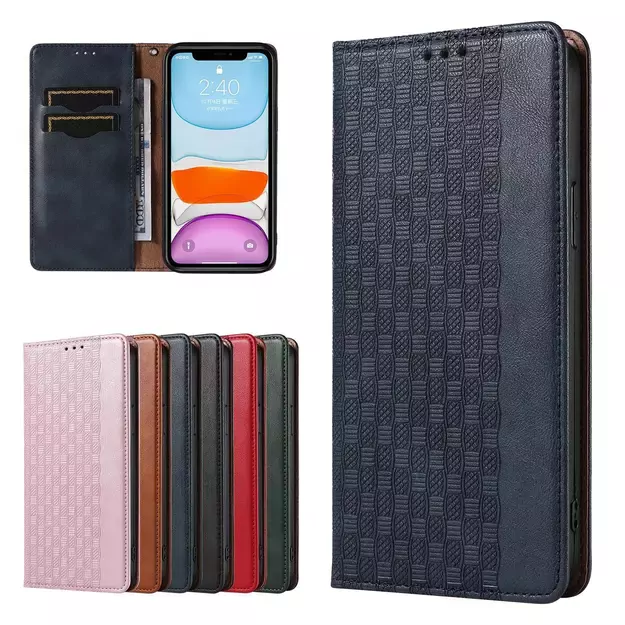 Magnet Strap Case for iPhone 12 Pouch Wallet + Mini Lanyard Pendant Blue 13