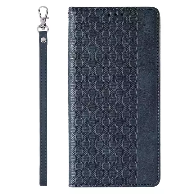 Magnet Strap Case for iPhone 12 Pouch Wallet + Mini Lanyard Pendant Blue 16