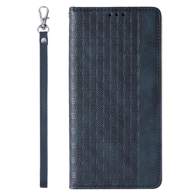 Magnet Strap Case for iPhone 12 Pouch Wallet + Mini Lanyard Pendant Blue 4