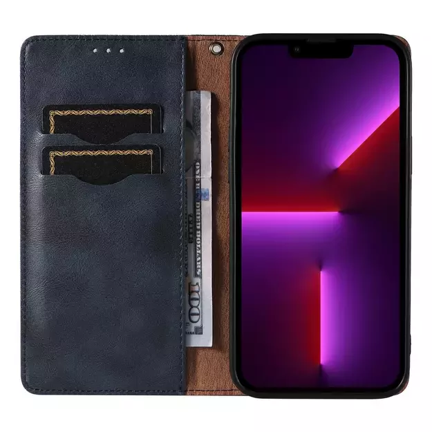 Magnet Strap Case for iPhone 13 Pro Max Pouch Wallet + Mini Lanyard Pendant Blue 7