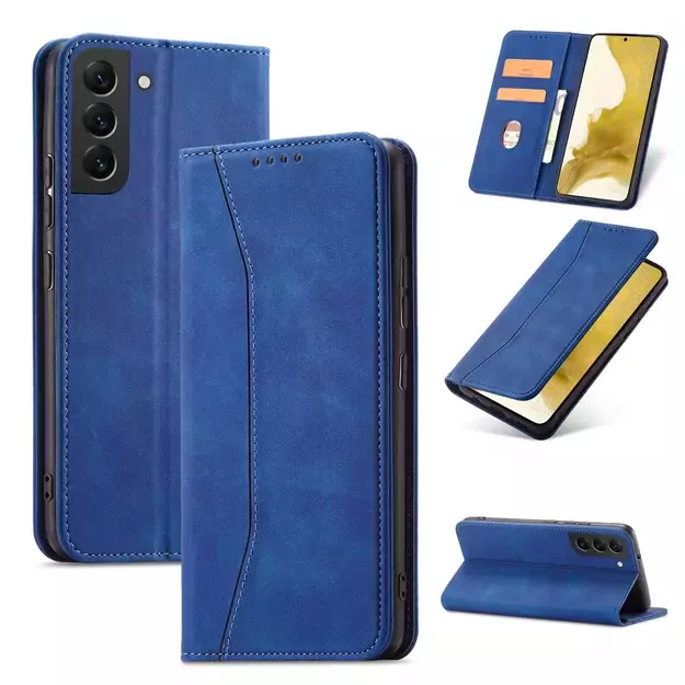 Magnet Fancy Case Case for Samsung Galaxy S22 + (S22 Plus) Pouch Wallet Card Holder Blue 24