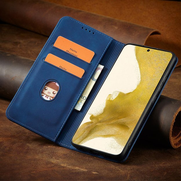 Magnet Fancy Case Case for Samsung Galaxy S22 + (S22 Plus) Pouch Wallet Card Holder Blue 10