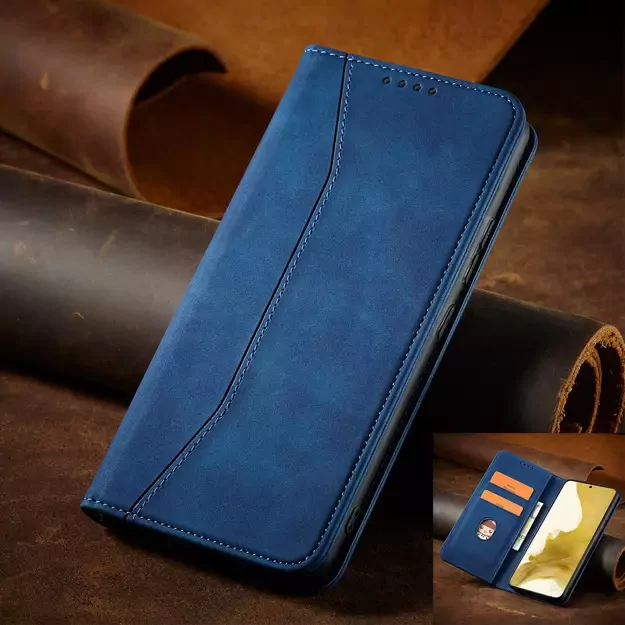 Magnet Fancy Case Case for Samsung Galaxy S22 + (S22 Plus) Pouch Wallet Card Holder Blue 23