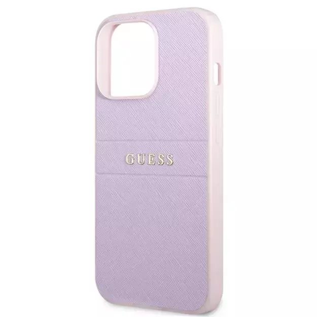 Guess GUHCP13LPSASBPU iPhone 13 Pro / 13 6.1&quot  purple/purple Saffiano Hot Stamp &amp  Metal Logo 12