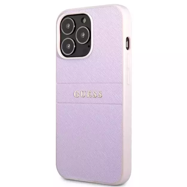 Guess GUHCP13LPSASBPU iPhone 13 Pro / 13 6.1&quot  purple/purple Saffiano Hot Stamp &amp  Metal Logo 8
