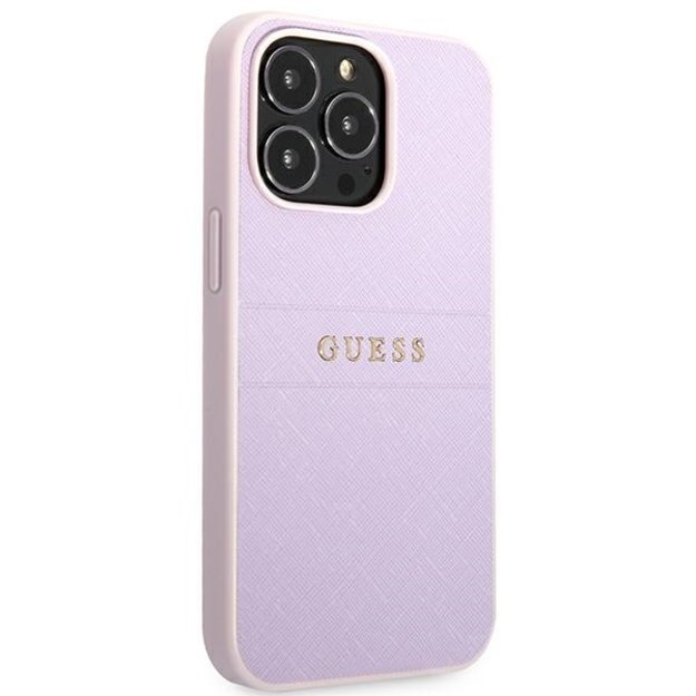 Guess GUHCP13LPSASBPU iPhone 13 Pro / 13 6.1&quot  purple/purple Saffiano Hot Stamp &amp  Metal Logo 3
