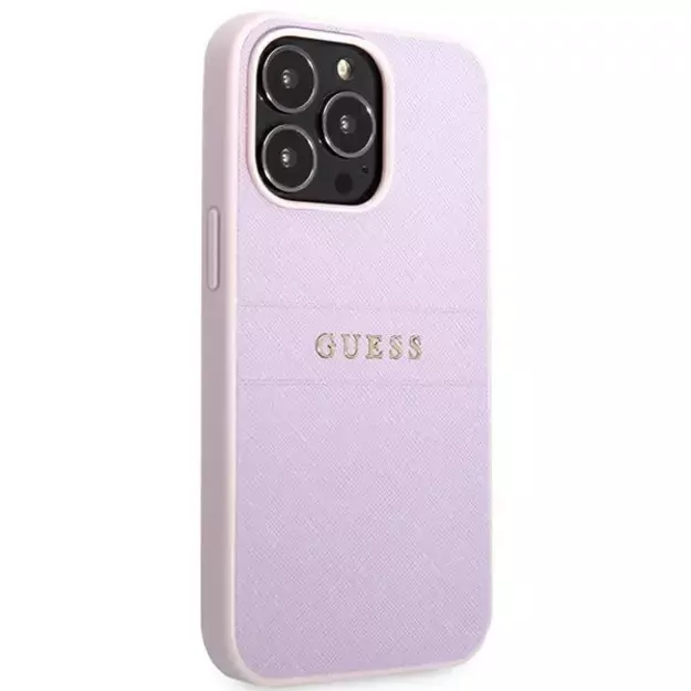 Guess GUHCP13LPSASBPU iPhone 13 Pro / 13 6.1&quot  purple/purple Saffiano Hot Stamp &amp  Metal Logo 10