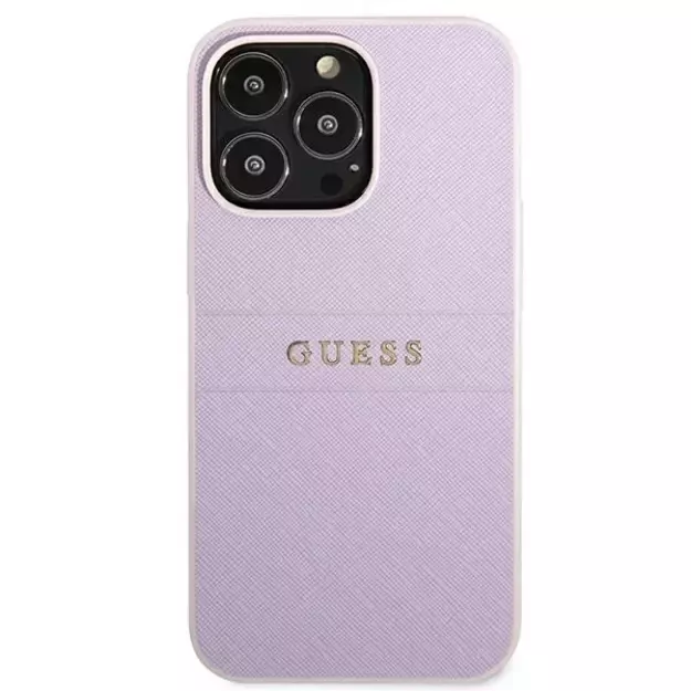 Guess GUHCP13LPSASBPU iPhone 13 Pro / 13 6.1&quot  purple/purple Saffiano Hot Stamp &amp  Metal Logo 9
