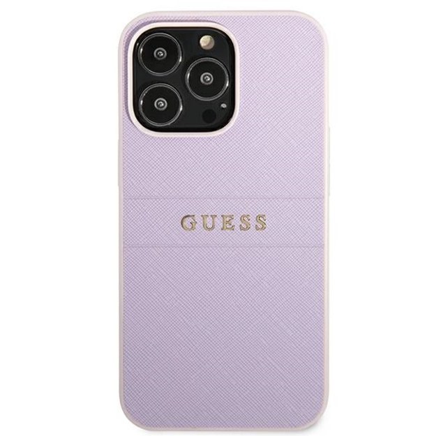 Guess GUHCP13LPSASBPU iPhone 13 Pro / 13 6.1&quot  purple/purple Saffiano Hot Stamp &amp  Metal Logo 2
