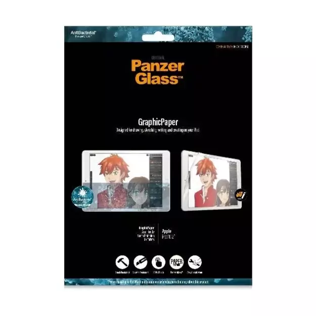Antibacterial PanzerGlass GraphicPaper foil with a glare filter for iPad 10.2&quot  4