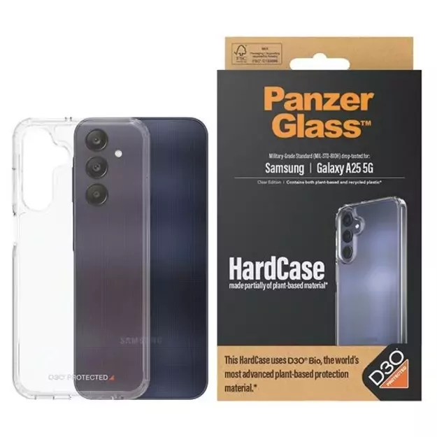 PanzerGlass HardCase with D3O® Bio and Military Grade certification for Samsung Galaxy A25 5G - transparent