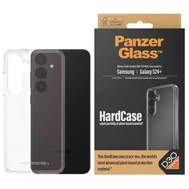 PanzerGlass HardCase with D3O® Bio and Military Grade certification for Samsung Galaxy S24+ - transparent