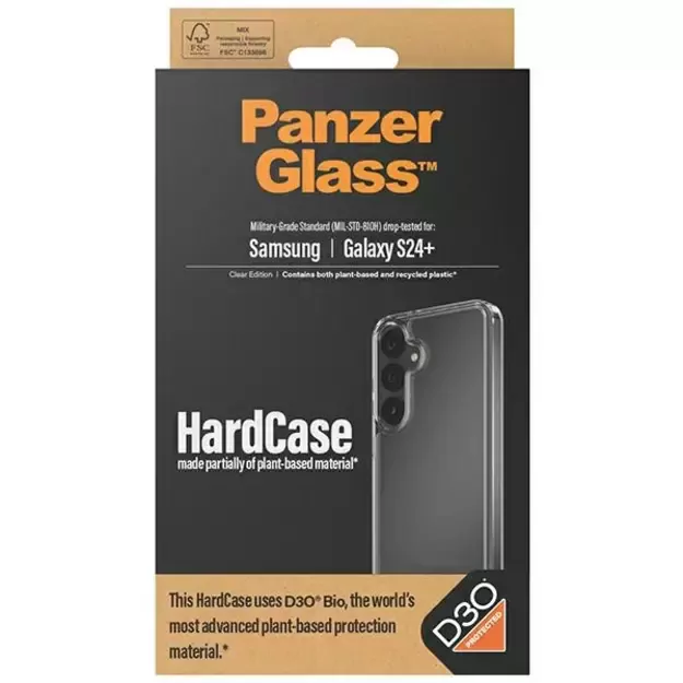 PanzerGlass HardCase with D3O® Bio and Military Grade certification for Samsung Galaxy S24+ - transparent 3