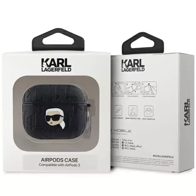 Karl Lagerfeld Monogram Karl Head case for AirPods 3 - black 4