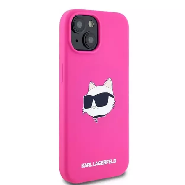 Karl Lagerfeld Silicone Choupette Head MagSafe Case for iPhone 15 Plus / 14 Plus - Pink 10