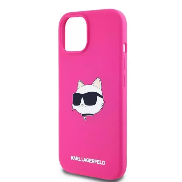 Karl Lagerfeld Silicone Choupette Head MagSafe Case for iPhone 15 Plus / 14 Plus - Pink 12