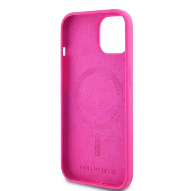 Karl Lagerfeld Silicone Choupette Head MagSafe Case for iPhone 15 Plus / 14 Plus - Pink 13