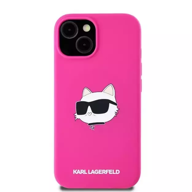 Karl Lagerfeld Silicone Choupette Head MagSafe Case for iPhone 15 Plus / 14 Plus - Pink 9