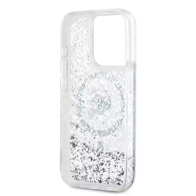 Karl Lagerfeld Liquid Glitter Karl Head MagSafe case for iPhone 15 Pro Max - transparent 13