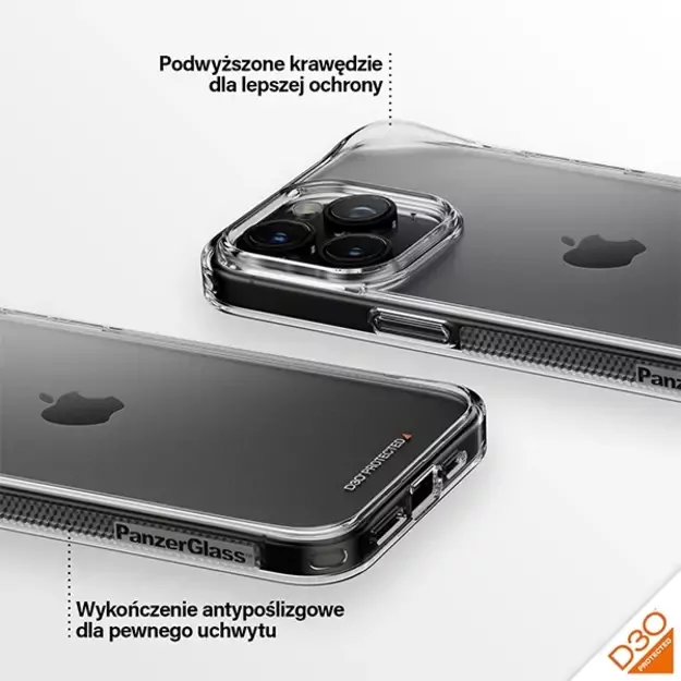 PanzerGlass HardCase with D3O and Military Grade certification for iPhone 15 Pro Max - transparent 3