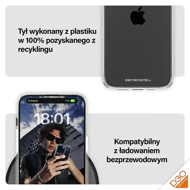 PanzerGlass HardCase with D3O and Military Grade certification for iPhone 15 Pro Max - transparent 4