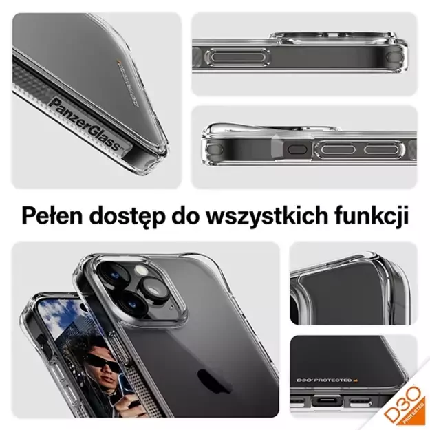 PanzerGlass HardCase with D3O and Military Grade certification for iPhone 15 Pro Max - transparent 2