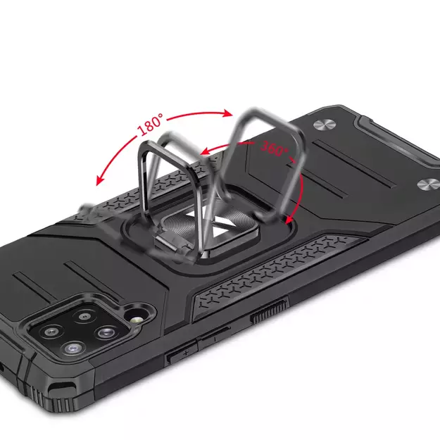 Wozinsky Ring Armor Case Kickstand Tough Rugged Cover for Samsung Galaxy A42 5G pink 3