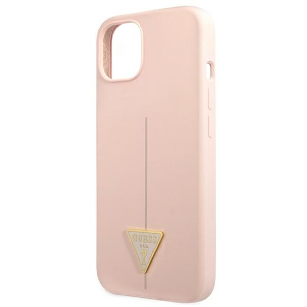 Guess GUHCP13SSLTGP iPhone 13 mini 5.4&quot  pink/pink hardcase Silicone Triangle 5